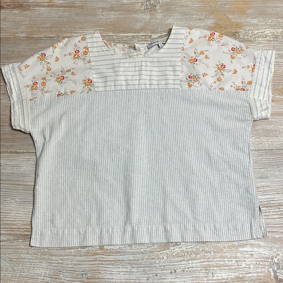 Madewell Tops - Madewell x The New Denim Project Patchwork Top
In Floral and Railroad Stripe S